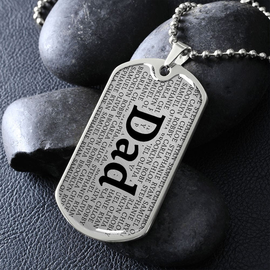 Dad Kids Dog Tag Necklace - Love You This Much