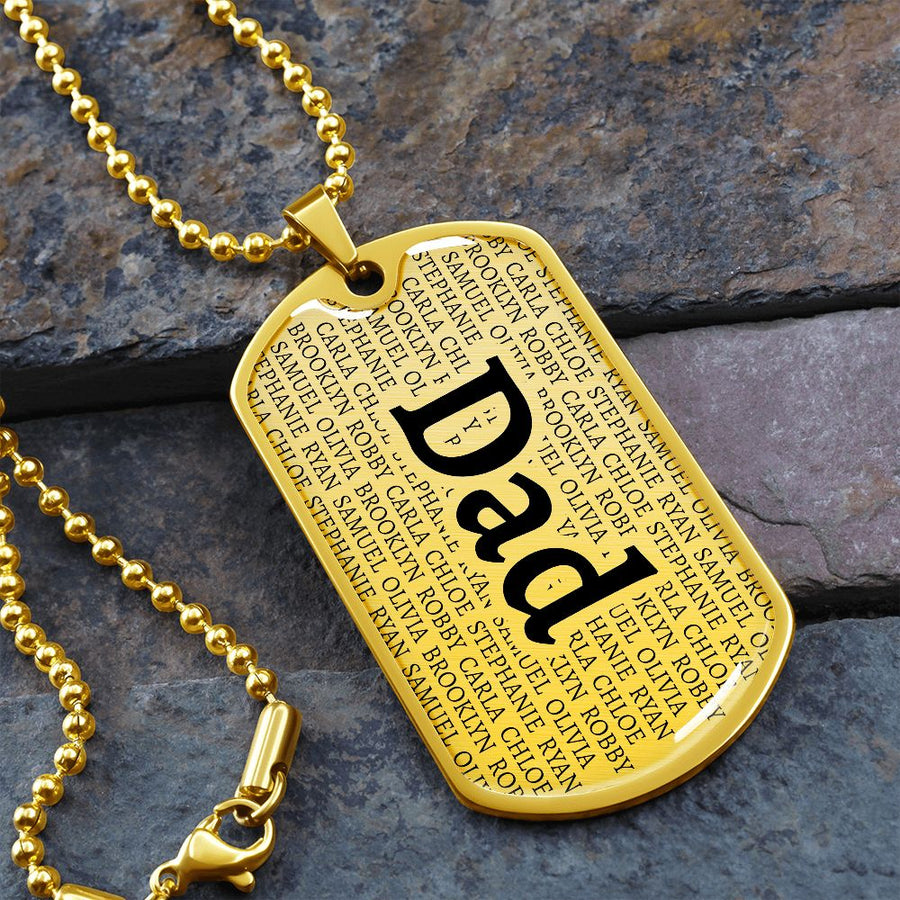 Dad Kids Dog Tag Necklace - Love You This Much