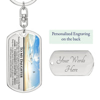 Thumbnail for Daughter Cherished Chapters Dog Tag Keychain - Love You This Much