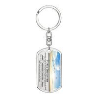 Thumbnail for Daughter Cherished Chapters Dog Tag Keychain - Love You This Much