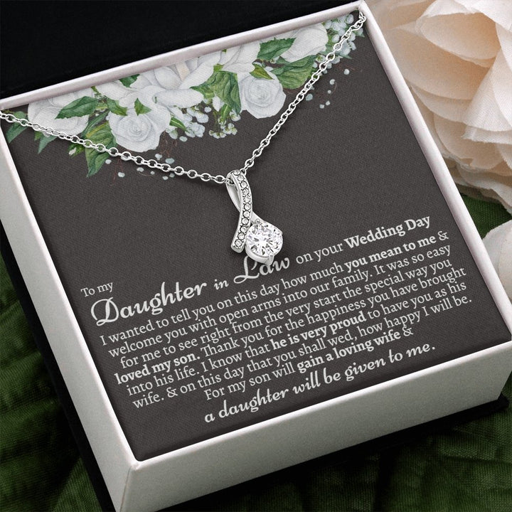 Daughter In Law Wedding Day Alluring Beauty Necklace - Love You This Much