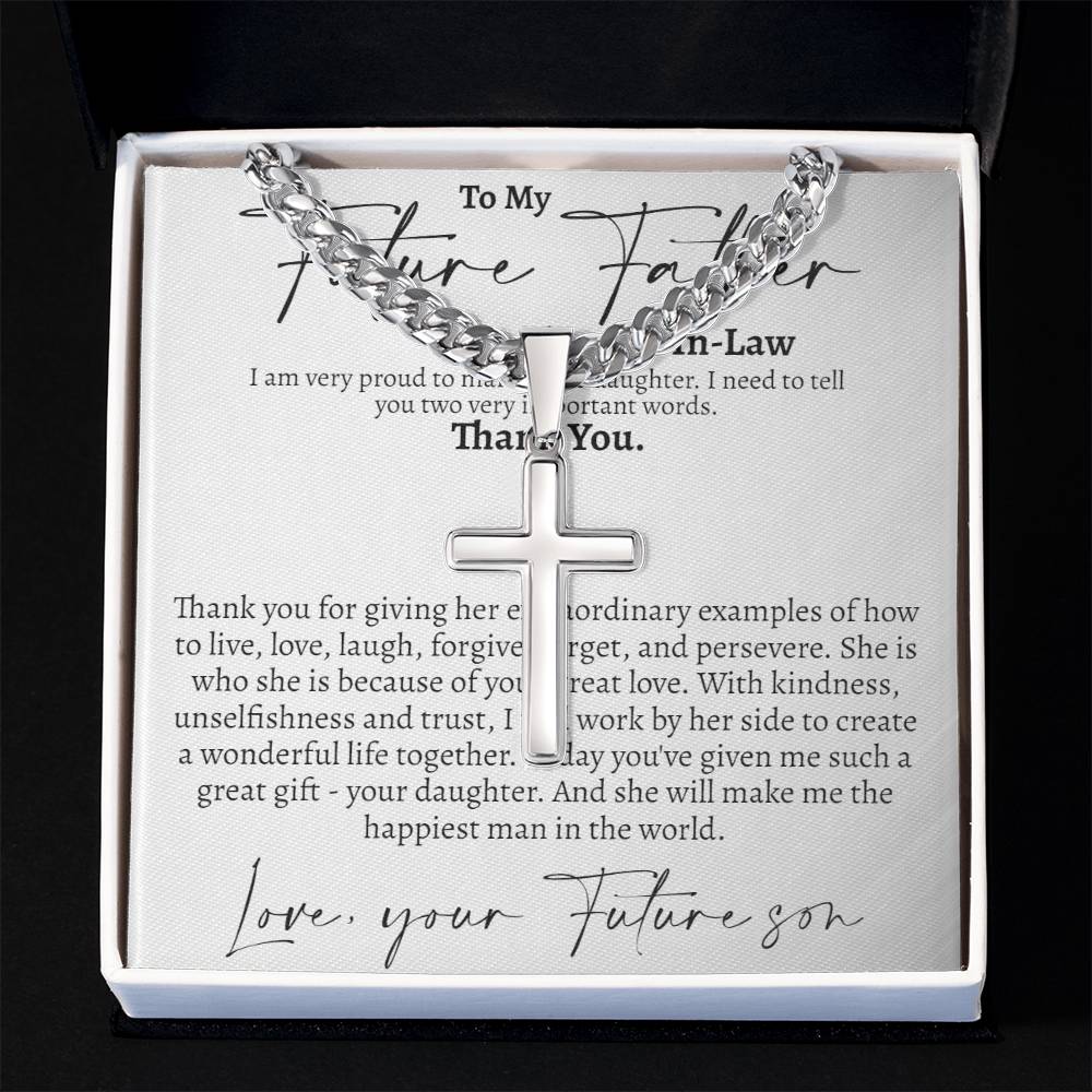 Future Father in Law (from Son in Law) Cross Cuban Necklace - Love You This Much