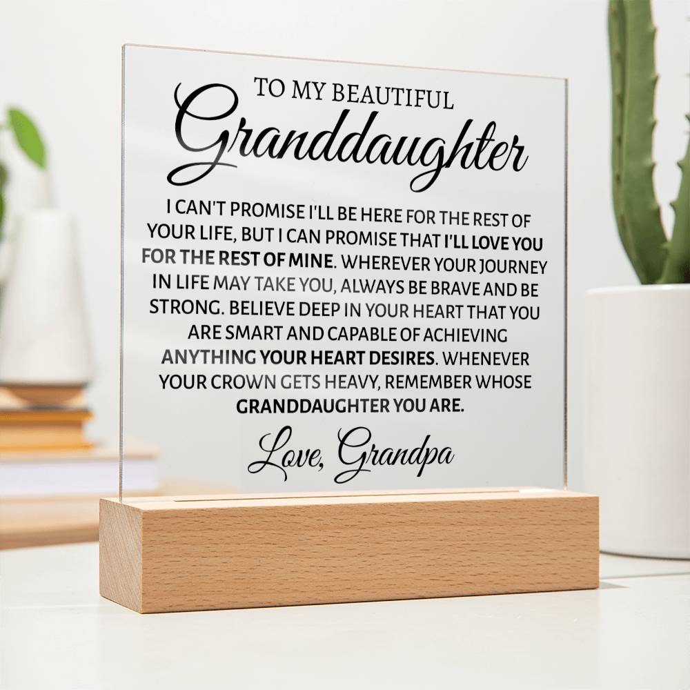 Granddaughter - Promise - Love Grandpa - Love You This Much