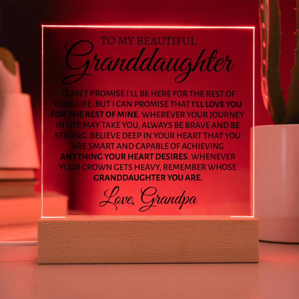 Granddaughter - Promise - Love Grandpa - Love You This Much