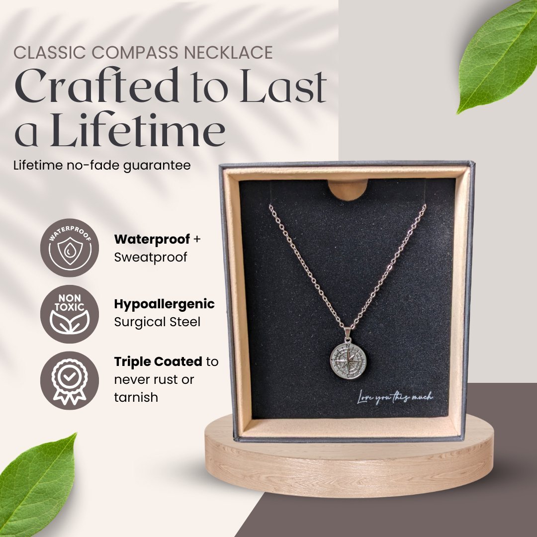 Memory of Your Daughter Compass Necklace - Love You This Much