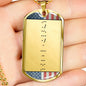 Morse Code (American Flag) Dog Tag Necklace - Love You This Much