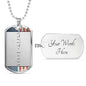 Morse Code (American Flag) Dog Tag Necklace - Love You This Much