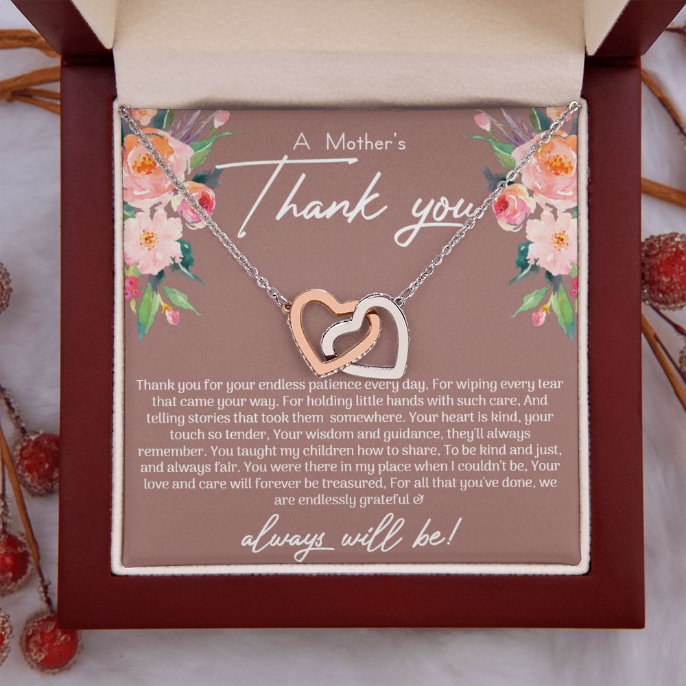 Mothers Thank you Interlocking Hearts Necklace - Love You This Much