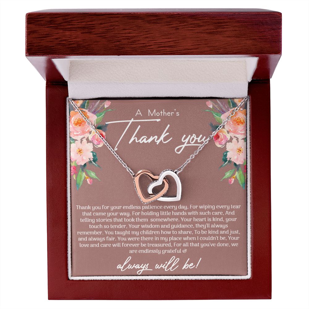 Mothers Thank you Interlocking Hearts Necklace - Love You This Much