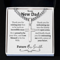 Thumbnail for New Dad (From Daughter in Law) Cuban Cross Necklace - Love You This Much