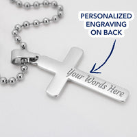 Thumbnail for New Dad (From Daughter in law) Wedding Ball Chain Cross Necklace - Love You This Much