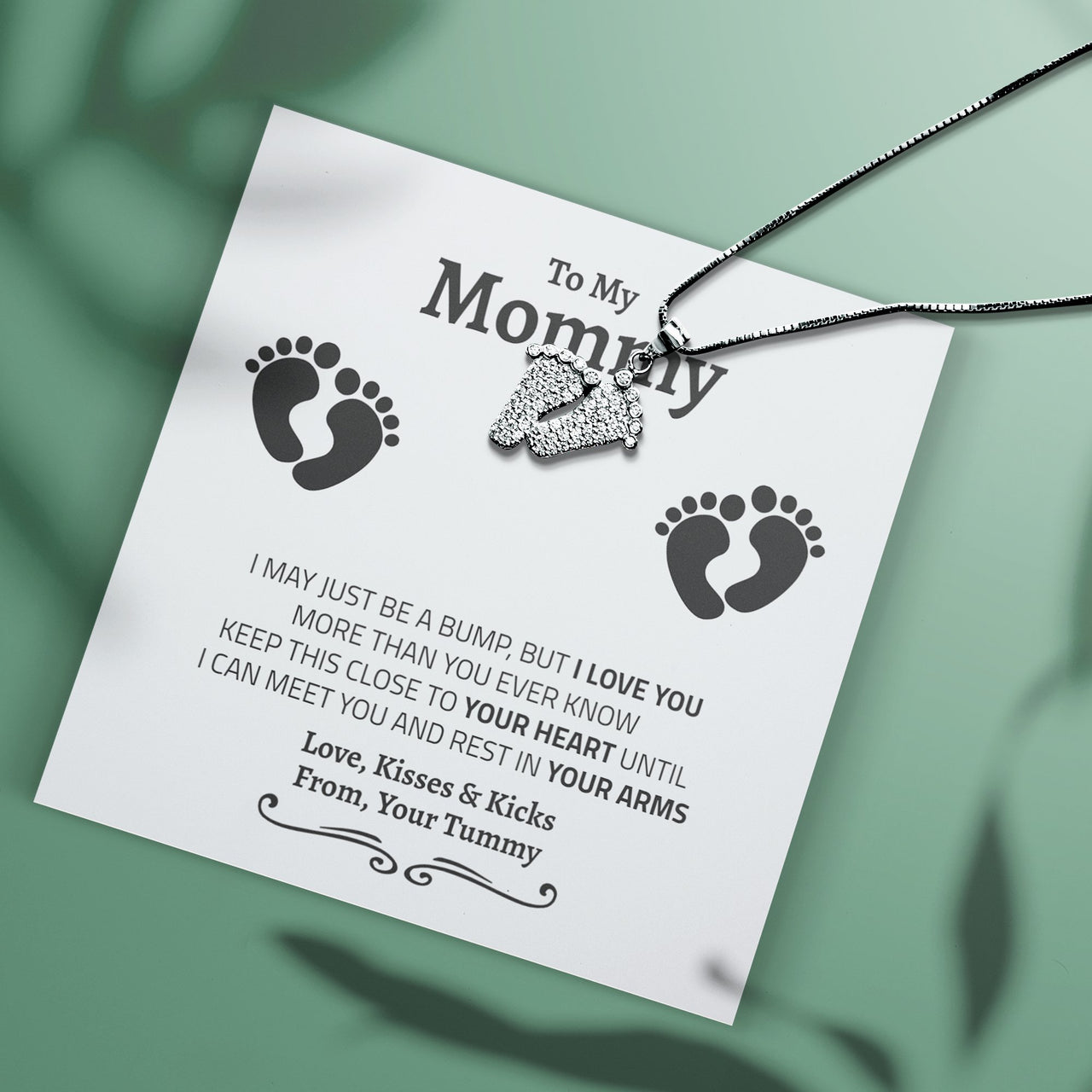 New Mom Baby Feet Necklace - Love You This Much