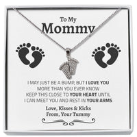 Thumbnail for New Mom Baby Feet Necklace - Love You This Much