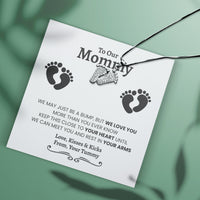 Thumbnail for New Mom Expecting Twins Baby Feet Necklace - Love You This Much