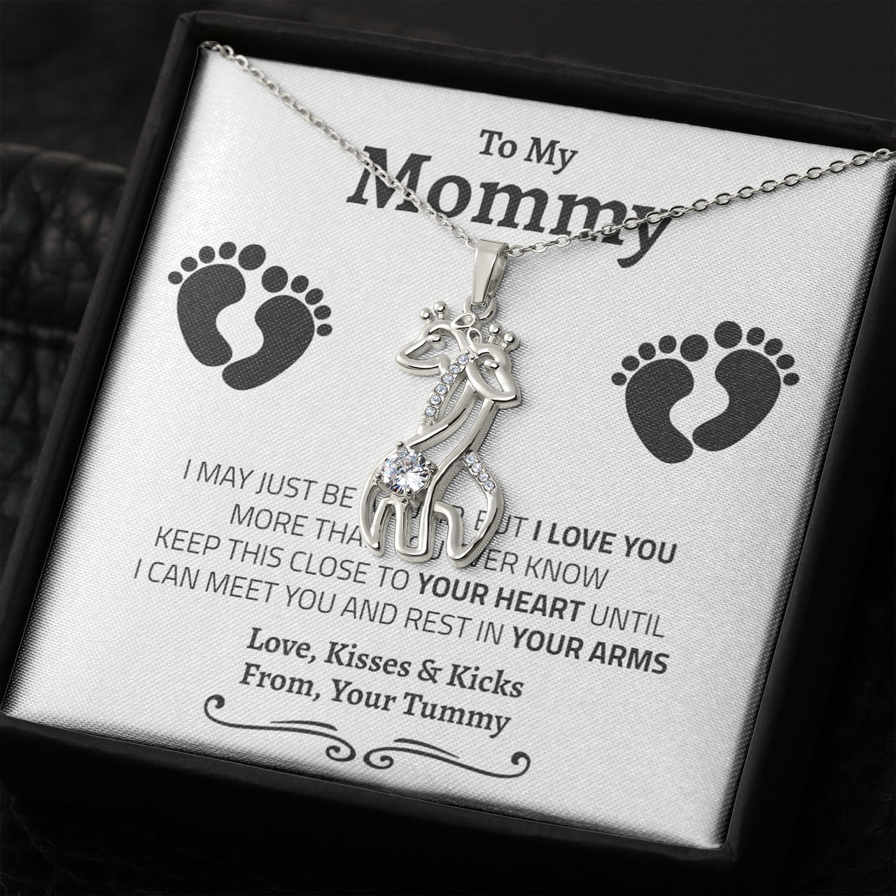 New Mom Giraffe Necklace - Love You This Much