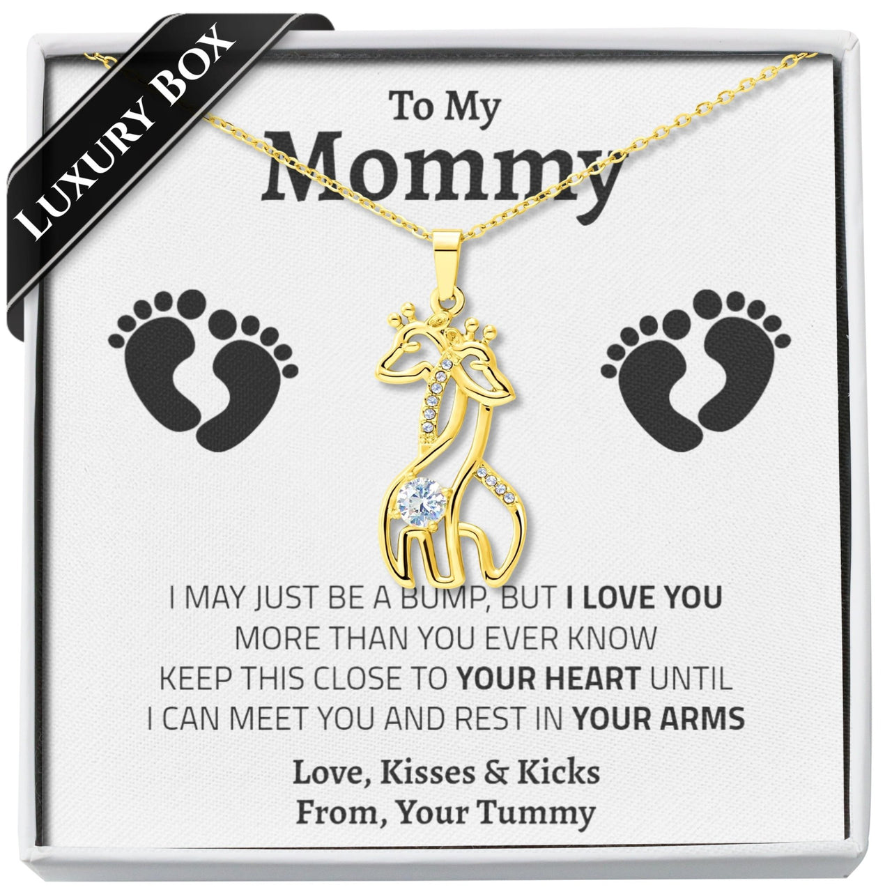 New Mom Giraffe Necklace - Love You This Much