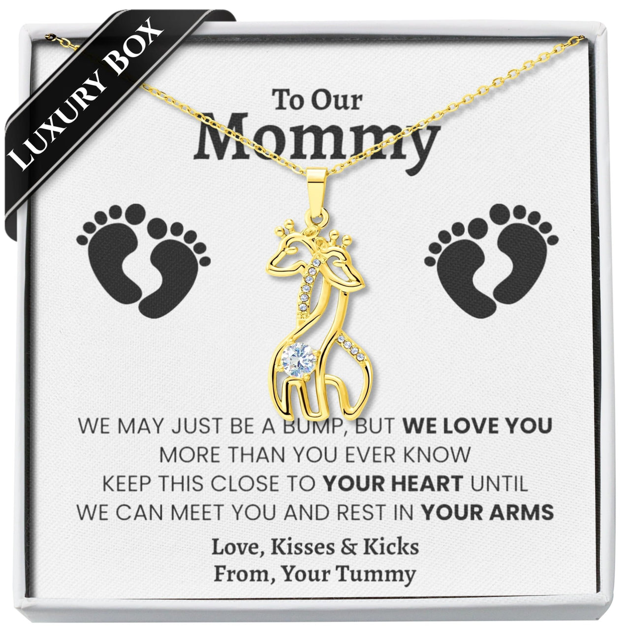 New Mom of Twins Giraffe Necklace - Love You This Much