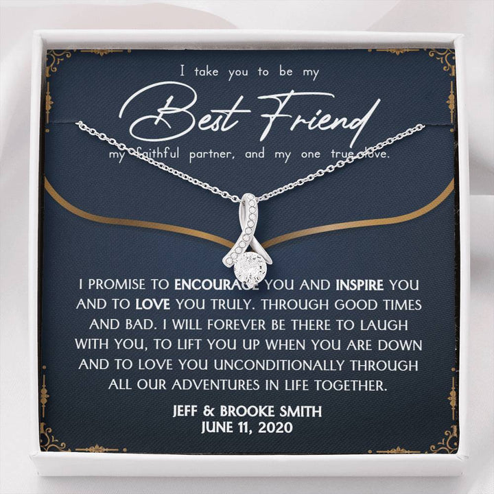 Personalized Best Friend (Groom to Bride) Alluring Beauty Necklace - Love You This Much