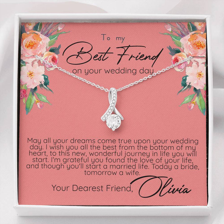 Personalized Best Friend Wedding Alluring Beauty Necklace - Love You This Much