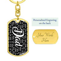 Thumbnail for Personalized Dad (with Kids Names) Dog Tag Keychain - Love You This Much