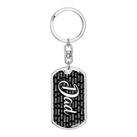 Thumbnail for Personalized Dad (with Kids Names) Dog Tag Keychain - Love You This Much