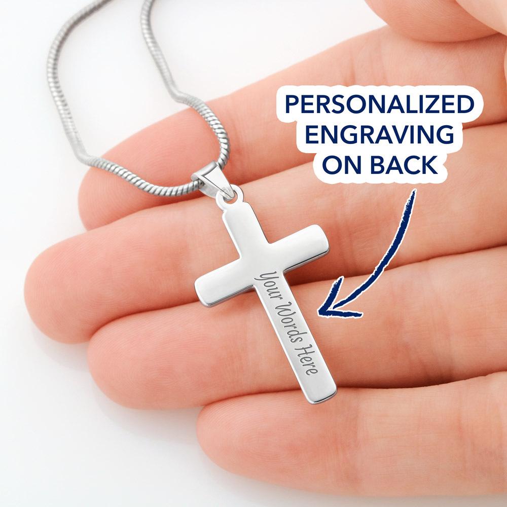 Personalized Grandpa (from Grandkids) Cross Necklace - Love You This Much