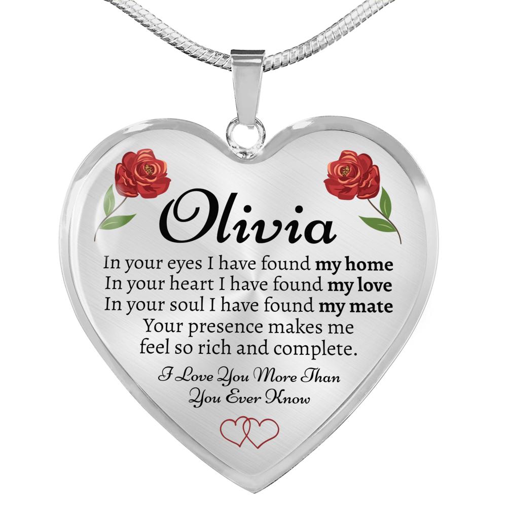 Personalized Name Roses Heart Necklace - Love You This Much