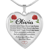 Thumbnail for Personalized Name Roses Heart Necklace - Love You This Much