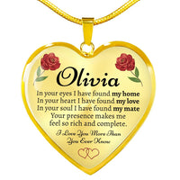 Thumbnail for Personalized Name Roses Heart Necklace - Love You This Much