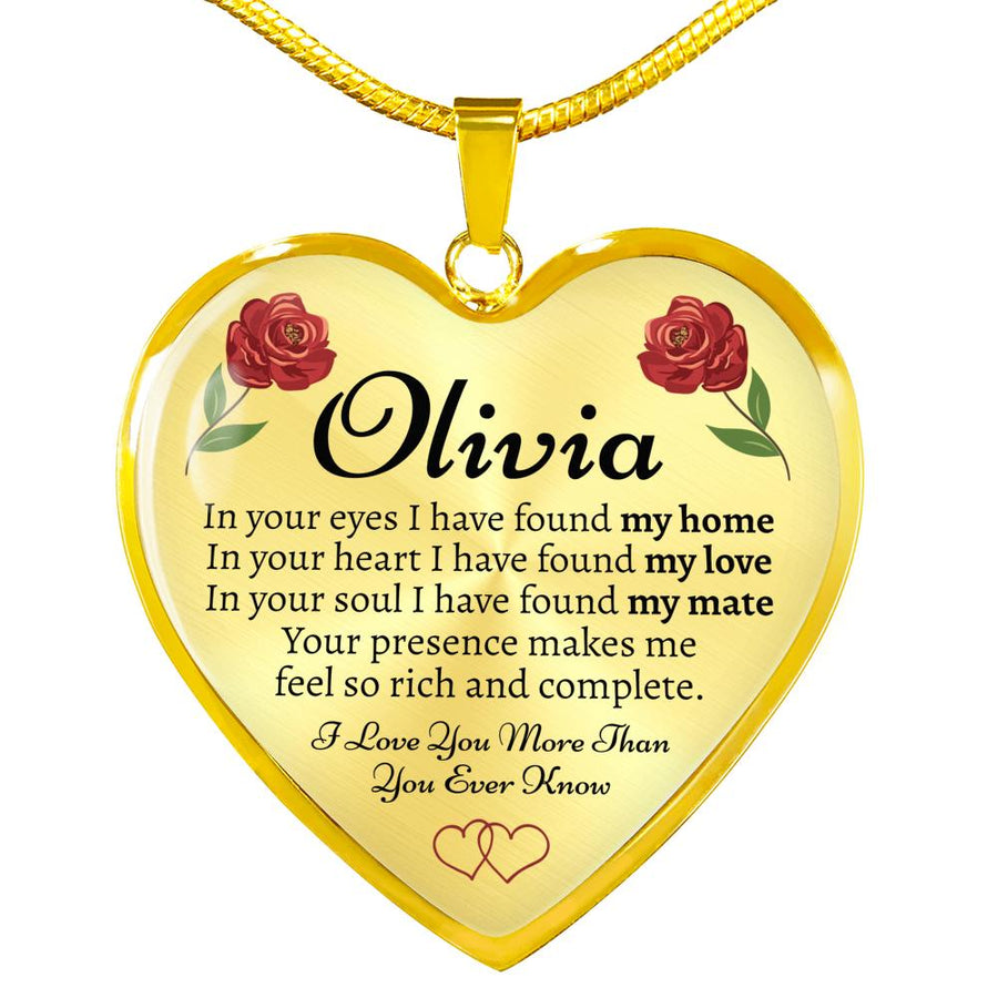 Personalized Name Roses Heart Necklace - Love You This Much