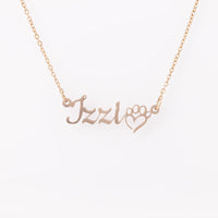 Thumbnail for Personalized Name with Dog Paw Necklace - Love You This Much