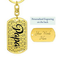 Thumbnail for Personalized Papa (With Grandkids) Dog Tag Keychain - Love You This Much