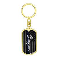 Thumbnail for Personalized Police Officer Dog Tag Keychain - Love You This Much