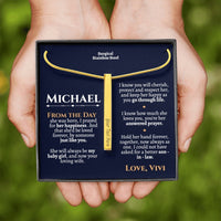 Thumbnail for Personalized Son In Law Wedding Bar Necklace - Love You This Much