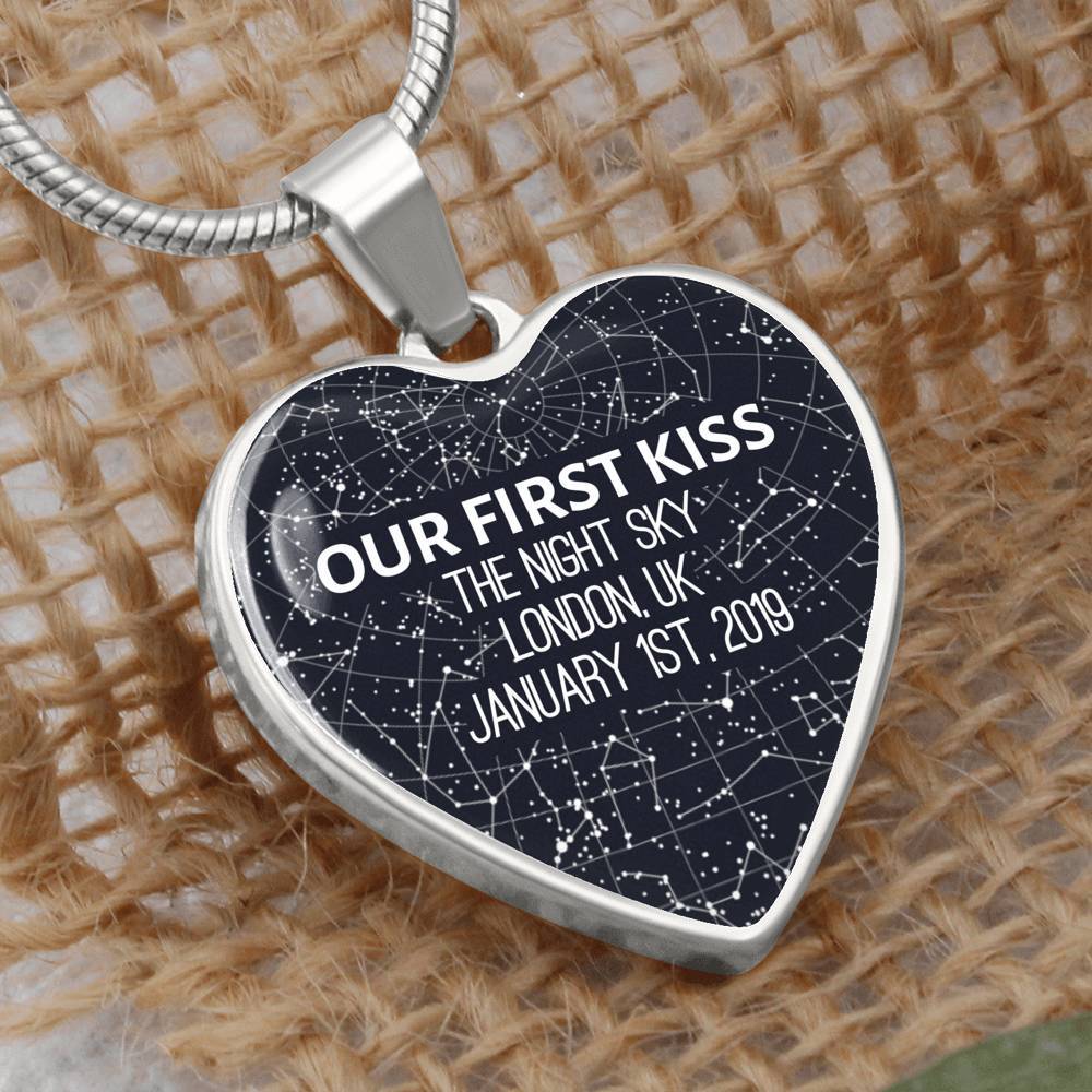 Personalized Star Map Heart Necklace - Love You This Much