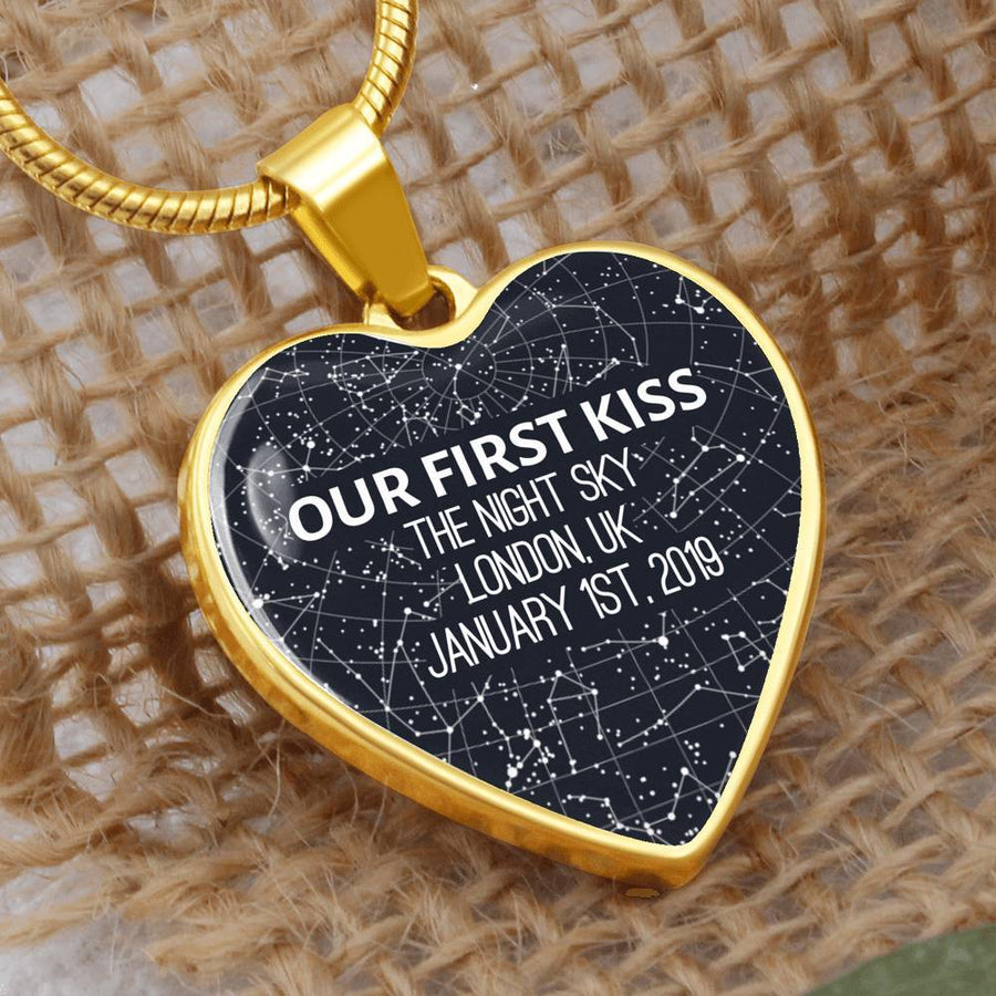 Personalized Star Map Heart Necklace - Love You This Much