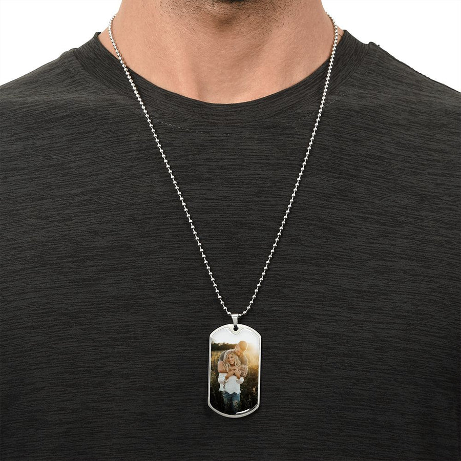 Photo Dog Tag Necklace - Love You This Much