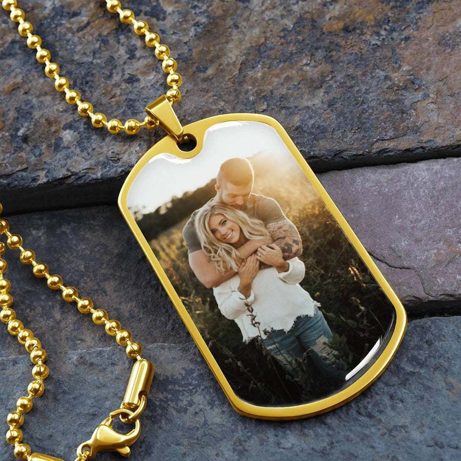 Photo Dog Tag Necklace - Love You This Much