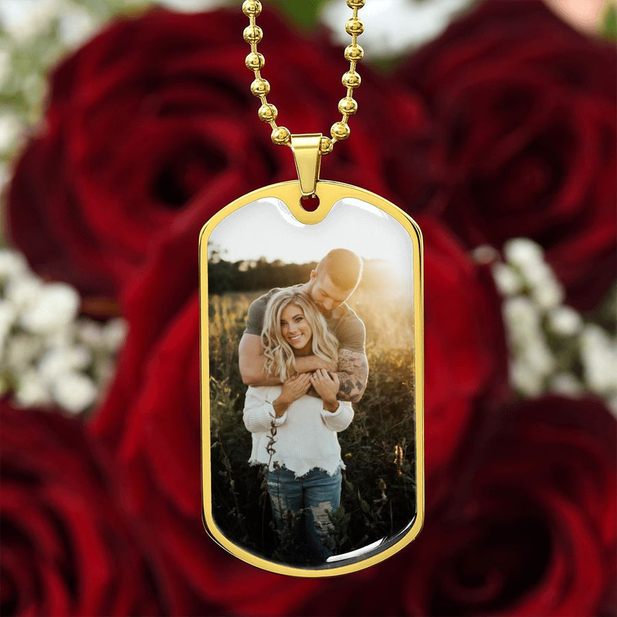 Photo Dog Tag Necklace - Love You This Much