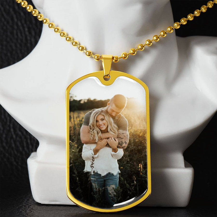 Photo Dog Tag Necklace - Love You This Much