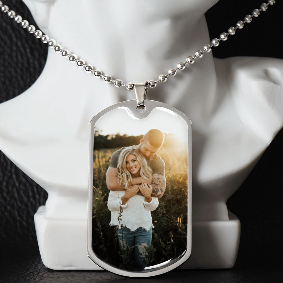 Photo Dog Tag Necklace - Love You This Much