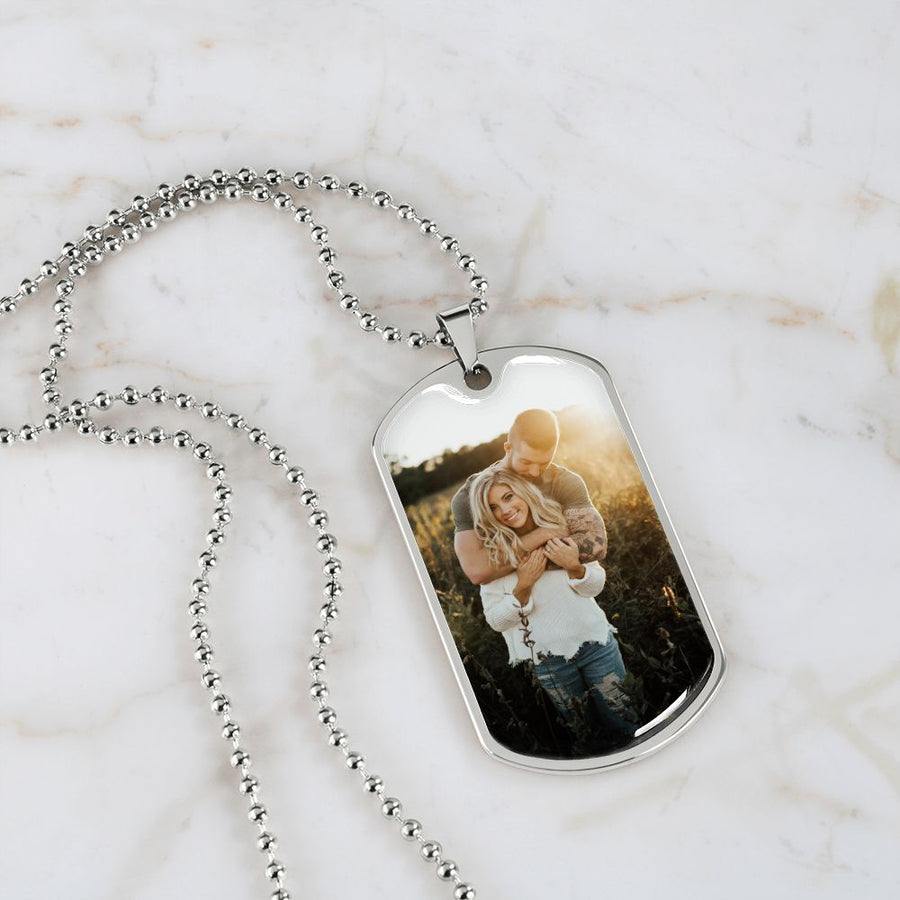 Photo Dog Tag Necklace - Love You This Much