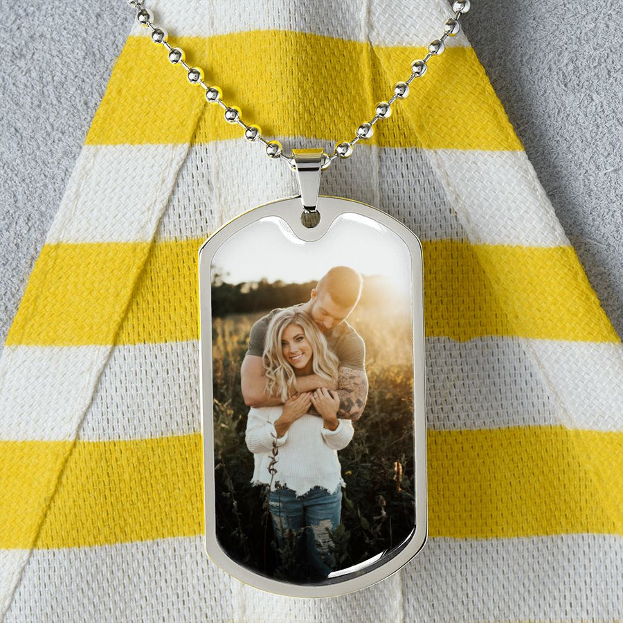 Photo Dog Tag Necklace - Love You This Much