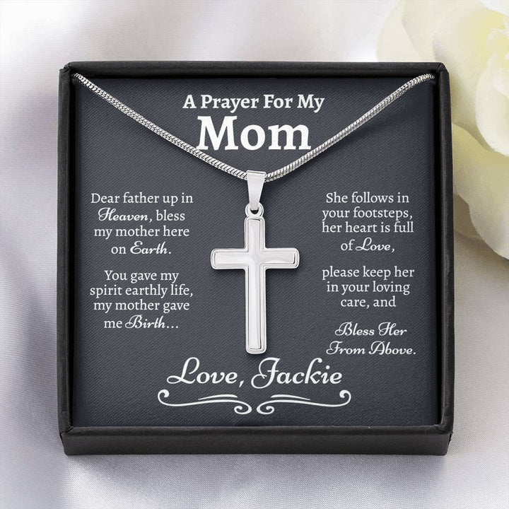Prayer For My Mom Cross Necklace - Love You This Much