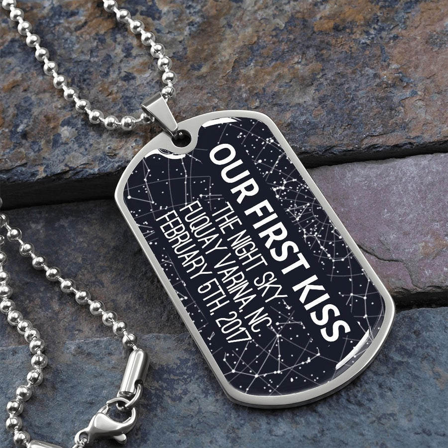Star Map Dog Tag Necklace - Love You This Much
