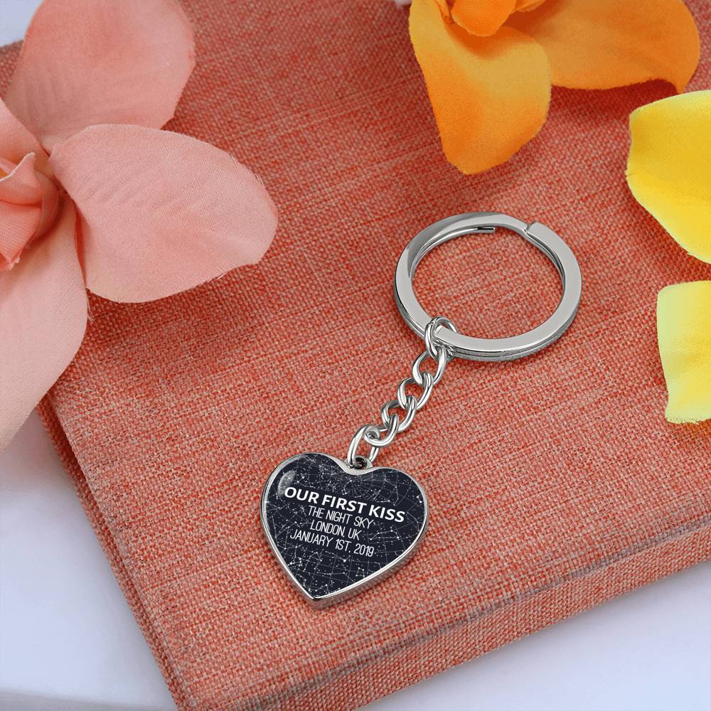 Star Map Heart Keychain - Love You This Much