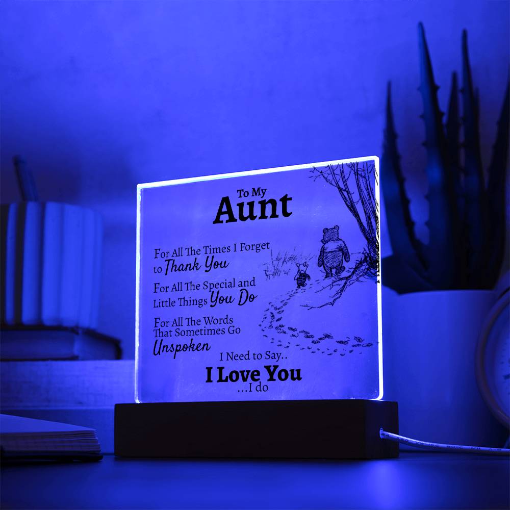 To My Aunt "For All The.." Square Acrylic - Love You This Much