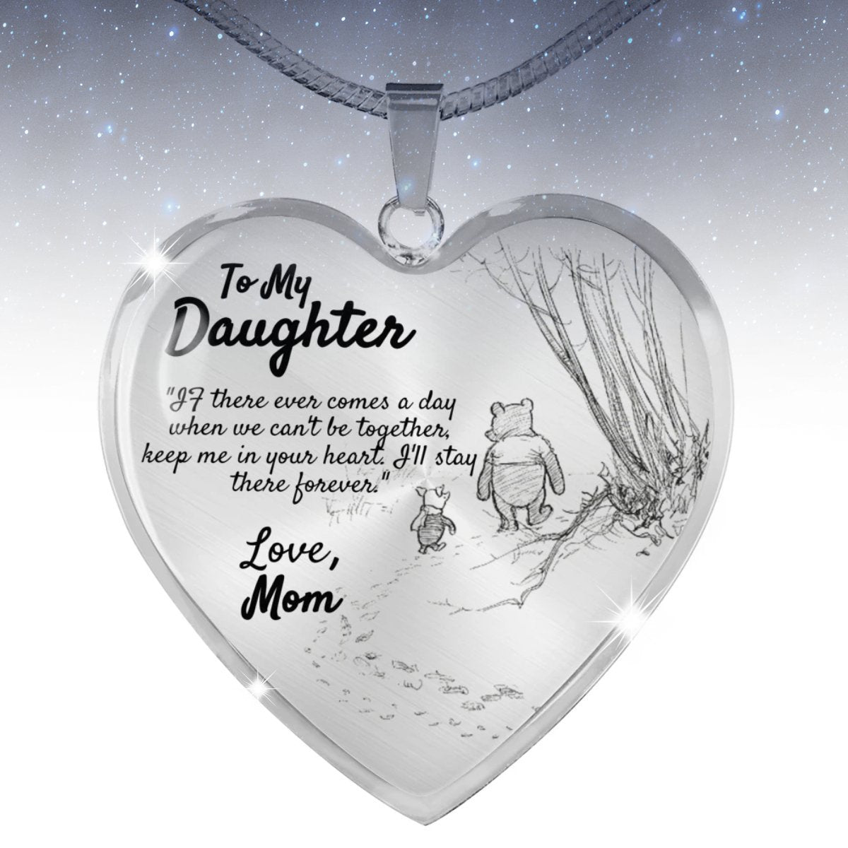 To My Daughter 'Christopher Robins Edition' (Love Mom) Luxury Heart Necklace - Love You This Much