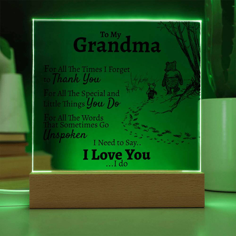 To My Grandma "For All The.." Square Acrylic - Love You This Much