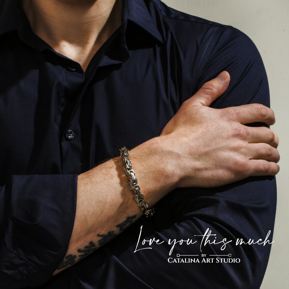 To My Man Cuban Twist Steel Bracelet - Love You This Much